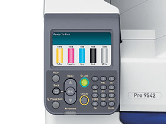 OKI Pro 9542 control panel close up